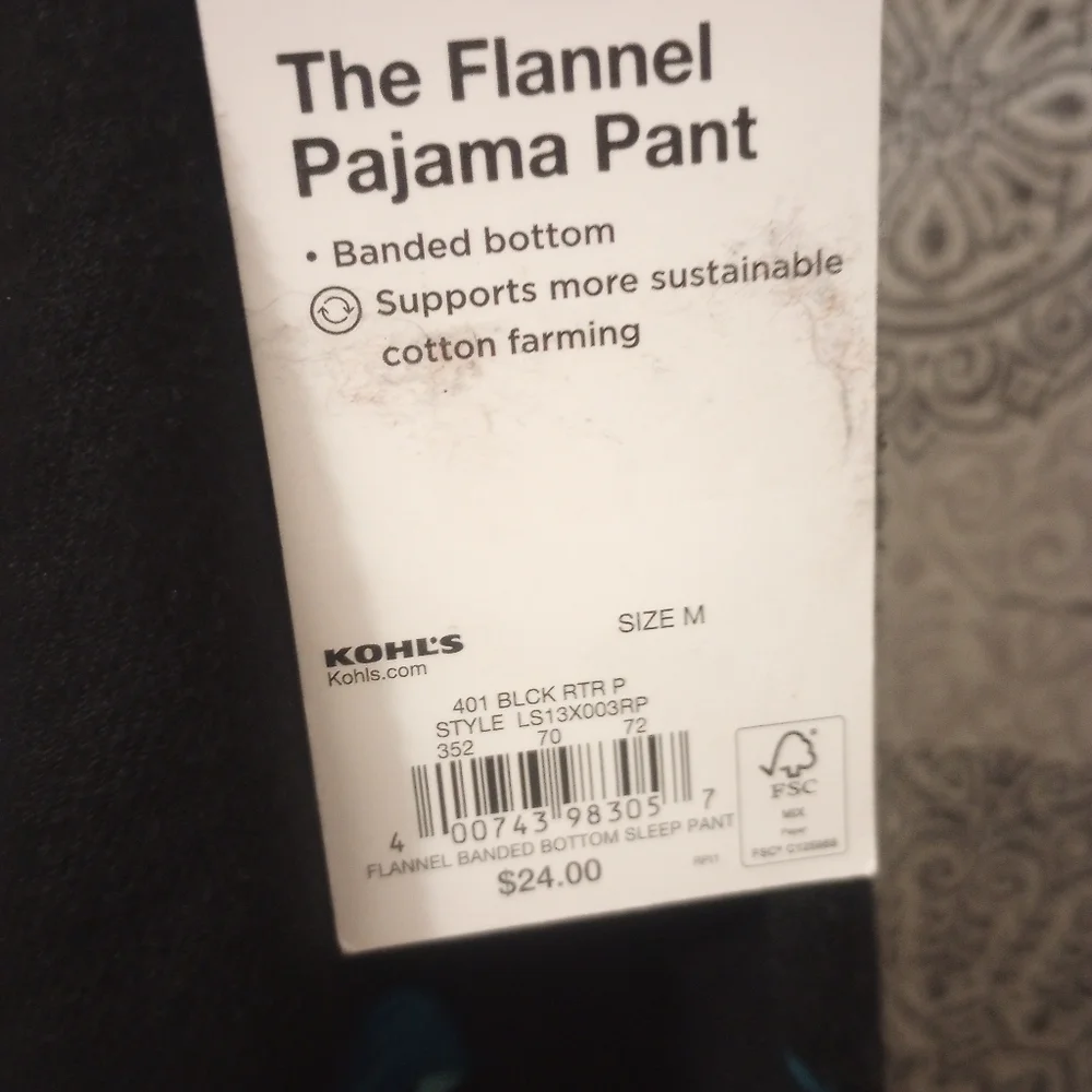 NWT Sonoma Cosmic Flannel Jogger Pajamas Side Pockets Open Fly Men Size Medium